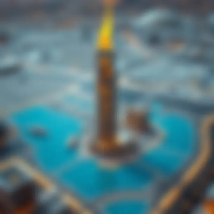 Map indicating the strategic location of Marina Crown Tower in Dubai