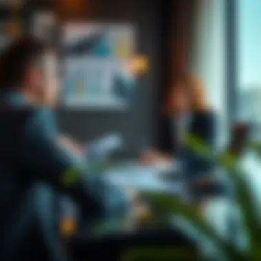 A professional real estate broker conducting a meeting with clients