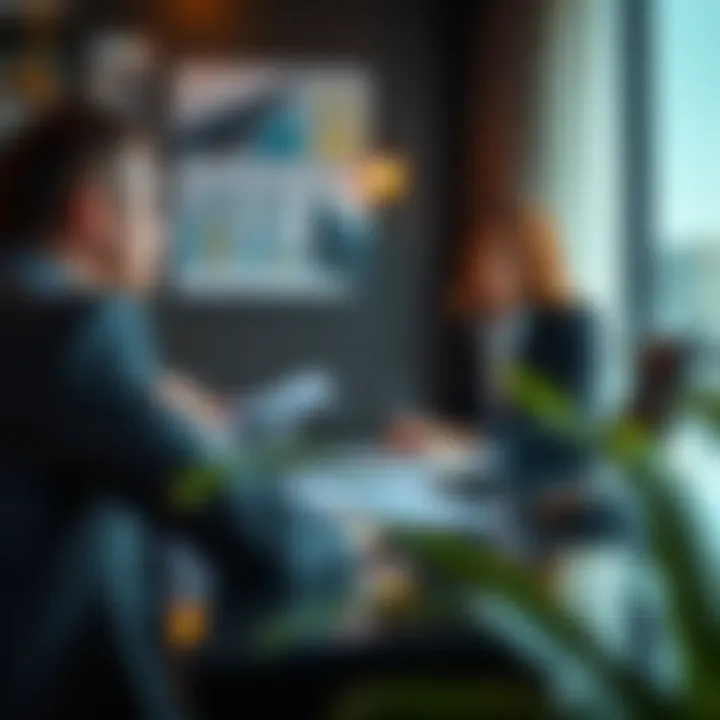 A professional real estate broker conducting a meeting with clients