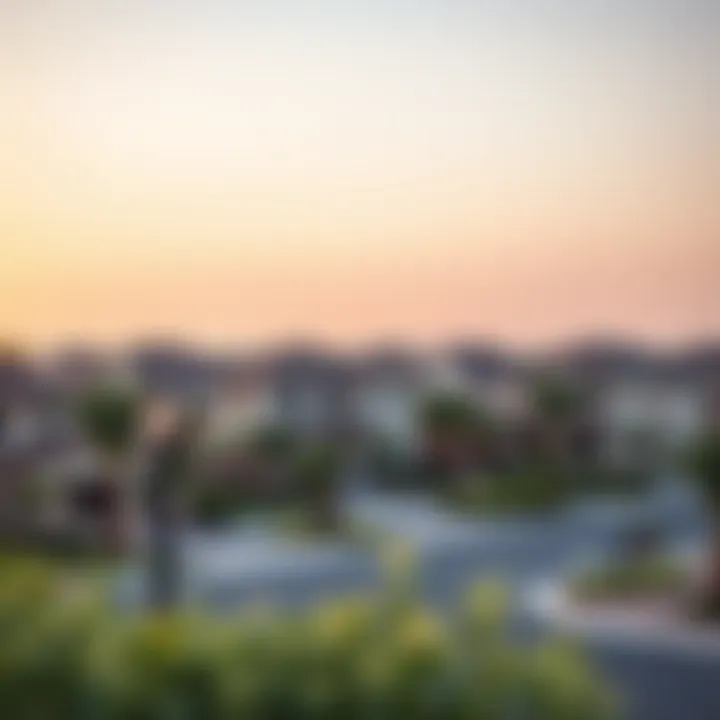 A scenic view of a residential neighborhood in Dubai