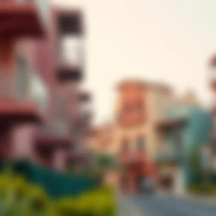 Community Impact of Short-Term Rentals A vibrant neighborhood illustrating the impact of short-term rentals on local communities