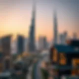 Luxurious Living in Dubai's Skyline Dubai skyline with modern architecture reflecting luxury living