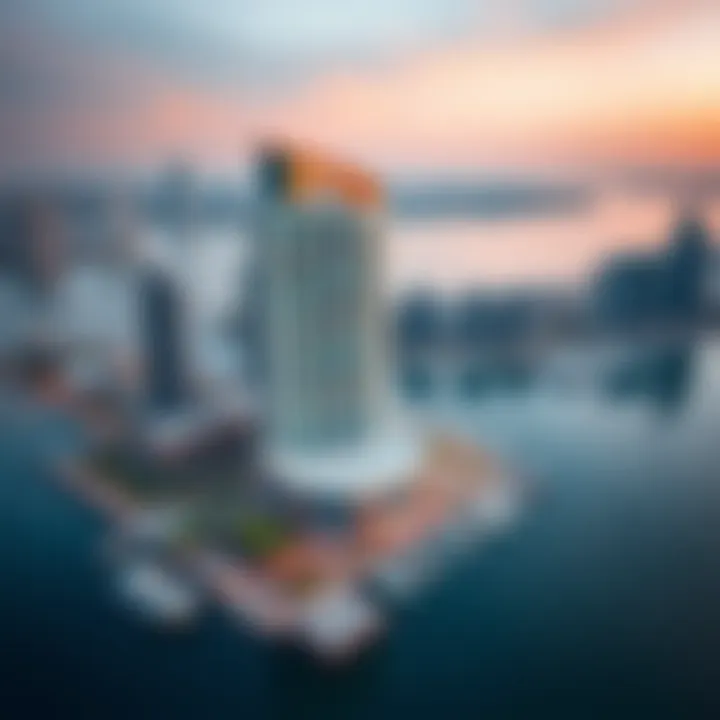 Marina Crown Tower Aerial Perspective Aerial view of Marina Crown Tower highlighting its proximity to the waterfront