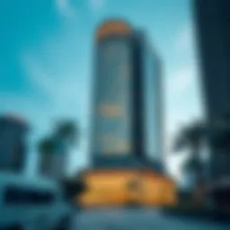 Exterior view of Marina Crown Tower showcasing its unique architectural design