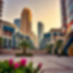 Vibrant urban landscape of Satwa Square showcasing modern architecture