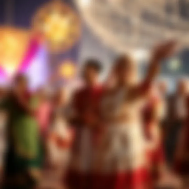 Cultural Dance Celebration Traditional Emirati dancers performing at a New Year event.