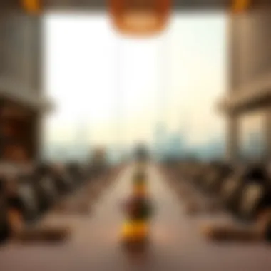 Extravagant Gala Dinner Experience Luxury gala dinner set up in a high-end restaurant overlooking the skyline.