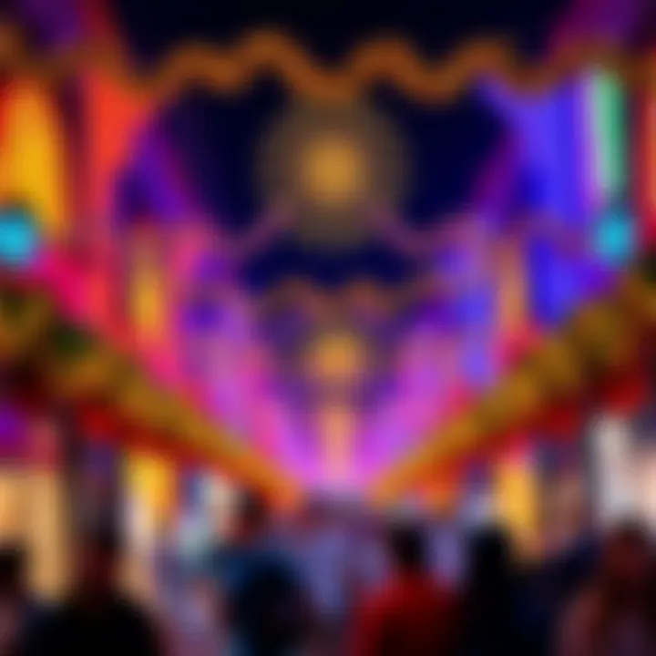 Vibrant New Year Street Festivities Vibrant street festivity with colorful decorations and joyous crowds.