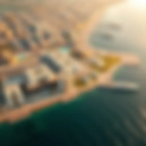 Luxurious Coastline of Prime Jumeirah Aerial view showcasing the luxurious coastline of Prime Jumeirah