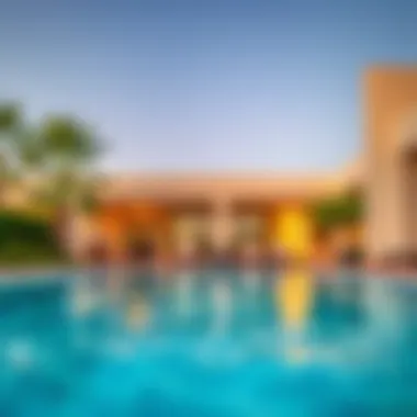 Luxurious amenities surrounding a private pool at an Ajman hotel