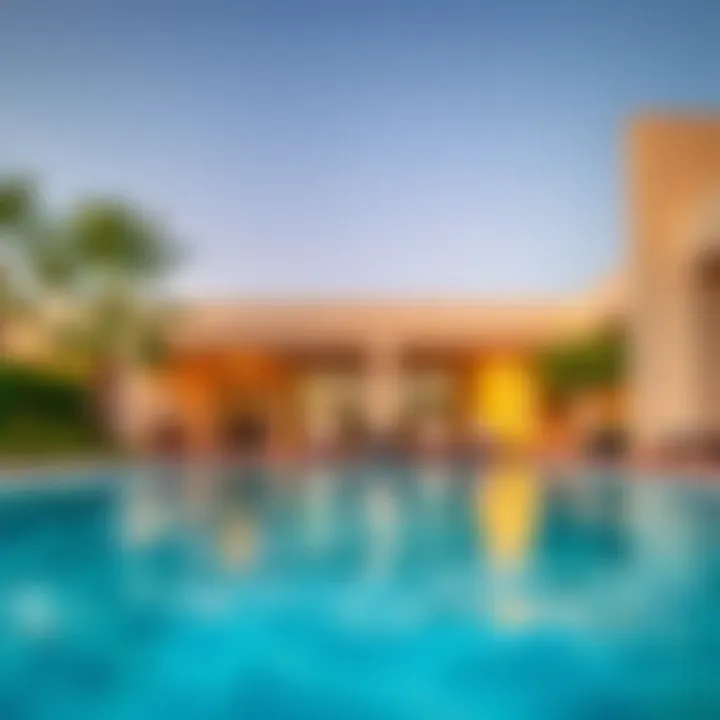 Luxurious amenities surrounding a private pool at an Ajman hotel