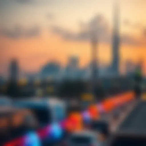 Dubai Skyline During Holiday Celebrations Dubai skyline during a public holiday celebration