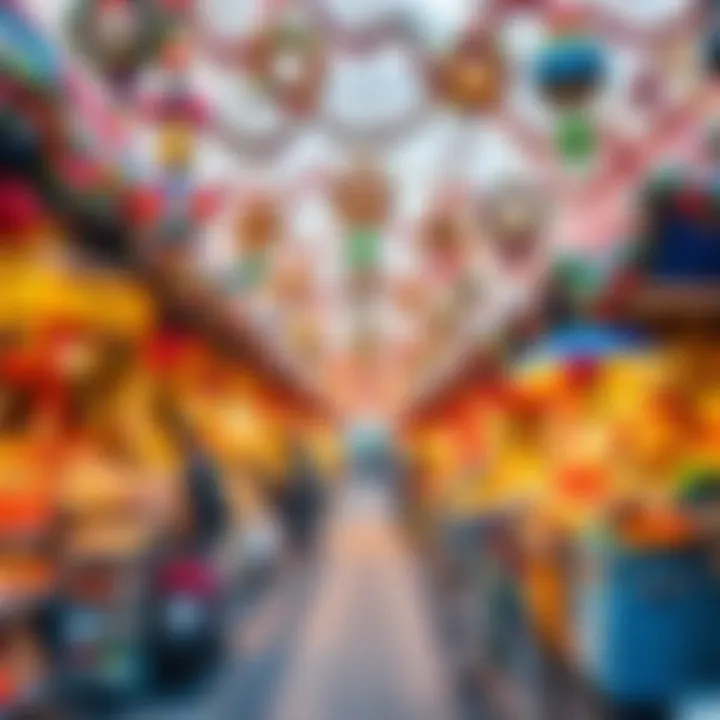 Colorful Holiday Marketplace A colorful marketplace filled with holiday decorations