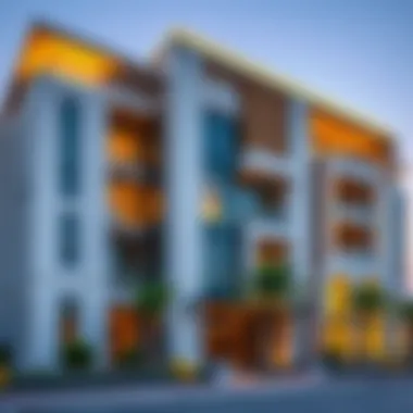 Architectural Brilliance of Rabdan One Stunning exterior view of Rabdan One showcasing modern architecture