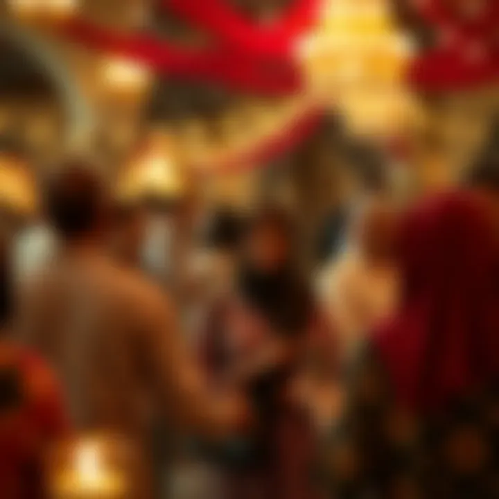 Festive Community Gathering Celebrating Ramadan Community gathering during Ramadan in a festive atmosphere.