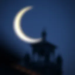 Symbolic representation of the crescent moon, marking the beginning of Ramadan.