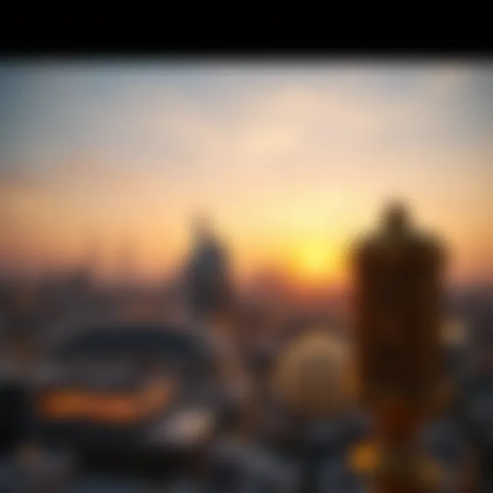 A serene sunset view over Dubai, symbolizing the end of fasting each day during Ramadan.