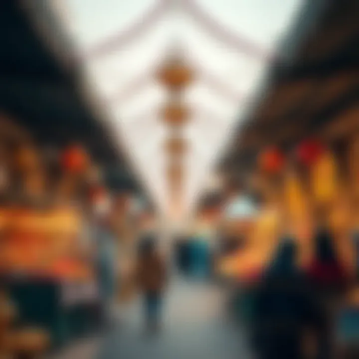 Ramadan Market Festivities A vibrant market scene showcasing Ramadan decorations and community spirit.