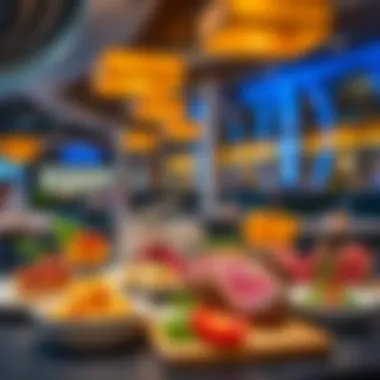 Artful Cuisine Display in Dubai's Festival City Vibrant food presentation on a restaurant table