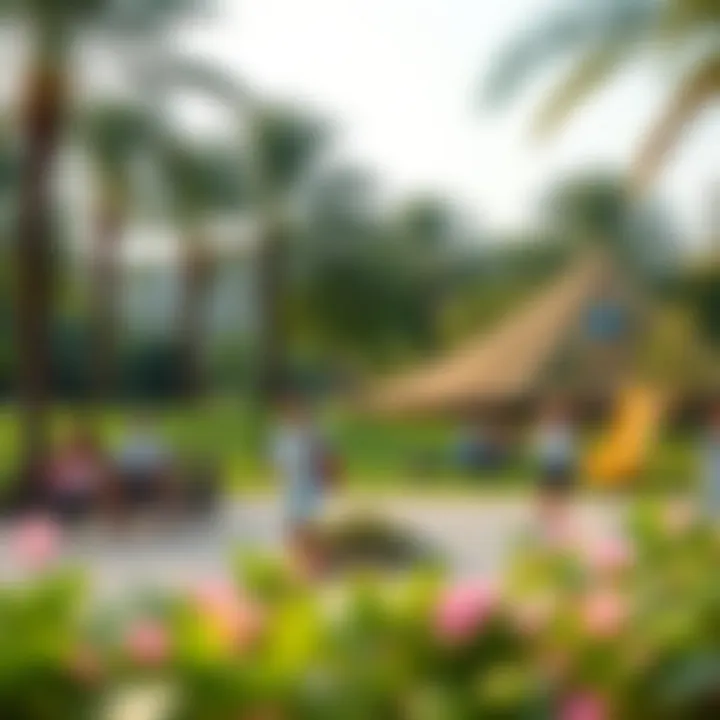 Unwind in Nature's Playground Visitors enjoying leisure activities in a nearby park