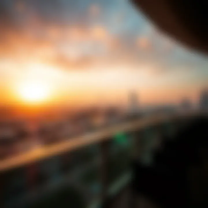 Breathtaking Views from Rove Hotels Stunning sunset view from a Rove Hotel balcony