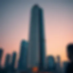Sahara Tower's striking facade reflecting the sunset