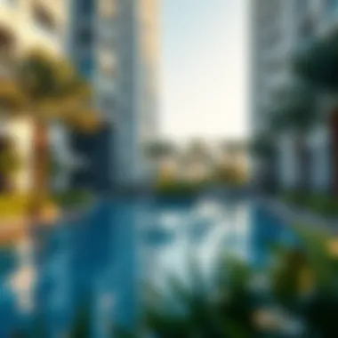 Serenity Around the Pool at Serenia Residence Glistening pool area surrounded by lush landscaping at Serenia Residence