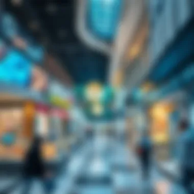 Shopping experience in a contemporary mall with technology integration