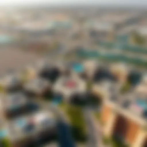 Aerial Perspective of Shorooq Land 2 Aerial view of Shorooq Land 2 showcasing its architectural design and layout