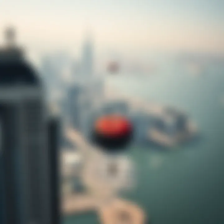 Parachutes Descending Over Dubai Marina Parachutes descending gracefully towards the Dubai Marina