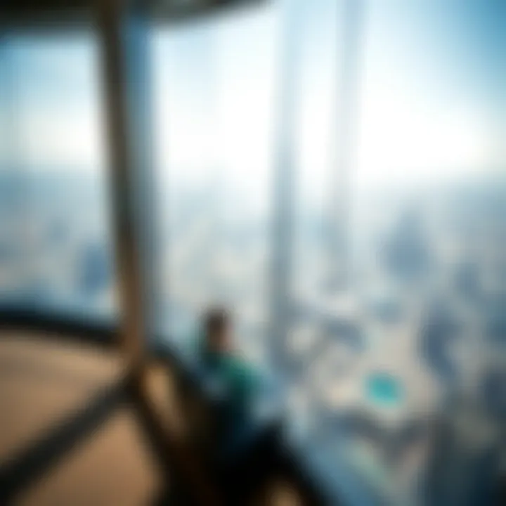 Panoramic Views from the Observation Deck Interior shot of the observation deck presenting the panoramic views of Dubai.