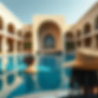 Architectural Marvel of a Pool Artfully designed pool with unique architectural features