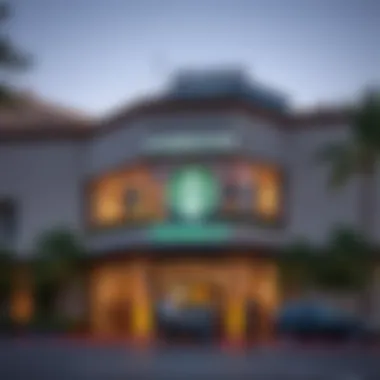 Exterior view of Starbucks emphasizing its integration into Bur Dubai's landscape