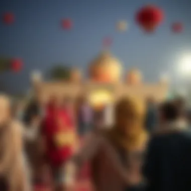 Cultural Eid Gathering Community gathering enjoying Eid celebrations with cultural activities