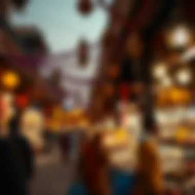 Eid Market Festivity Vibrant market scene during Eid celebrations showcasing traditional decorations