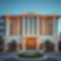 Luxurious exterior view of The Ivory Hotel showcasing modern architecture