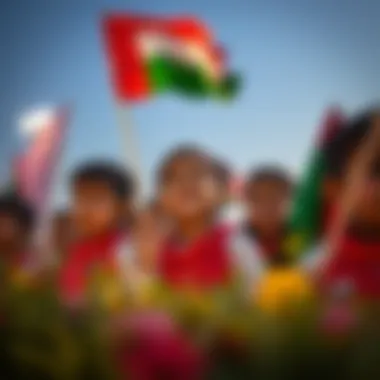 Children Celebrating Flag Day Children participating in a Flag Day event, showcasing creativity and pride