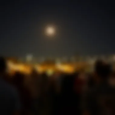 Community Gathering Celebrating Togetherness Community gathering under the moonlight