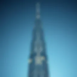 Architectural detail of the Sky Tower Dubai