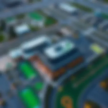 Aerial Perspective of Topgolf UAE Aerial view of Topgolf UAE highlighting its expansive layout and surroundings