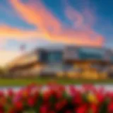 Architectural Marvel of Topgolf UAE Stunning exterior view of Topgolf UAE showcasing modern architecture