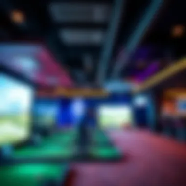 Dynamic Interior Experience at Topgolf UAE Interior setting of Topgolf featuring vibrant atmosphere and advanced technology