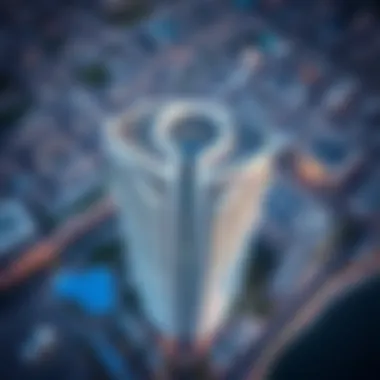 Aerial view of Tower Laguna showcasing its unique architectural design