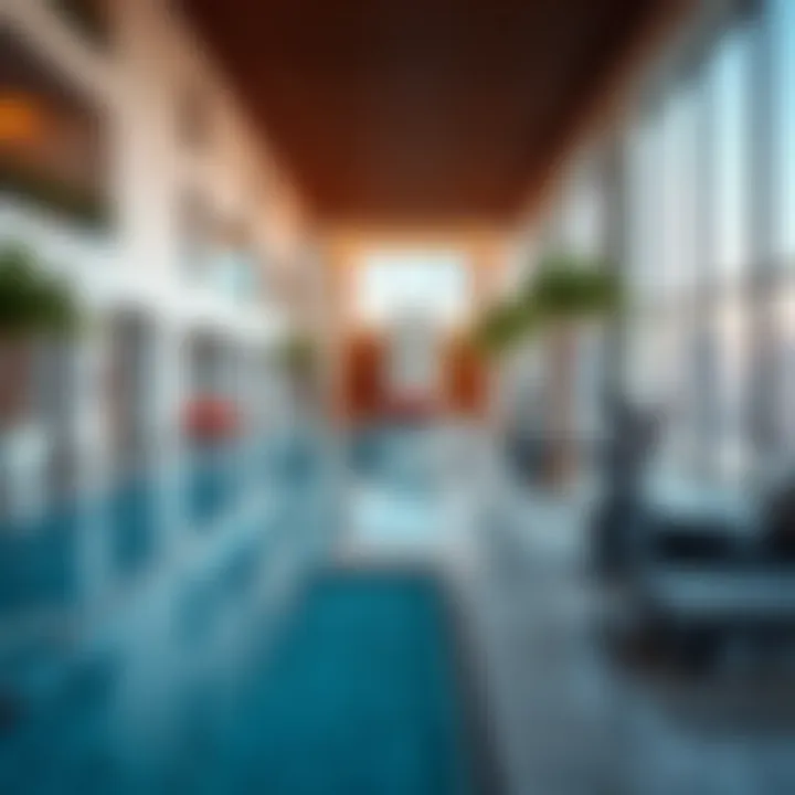 Luxurious amenities available at Tower Laguna including the pool and gym