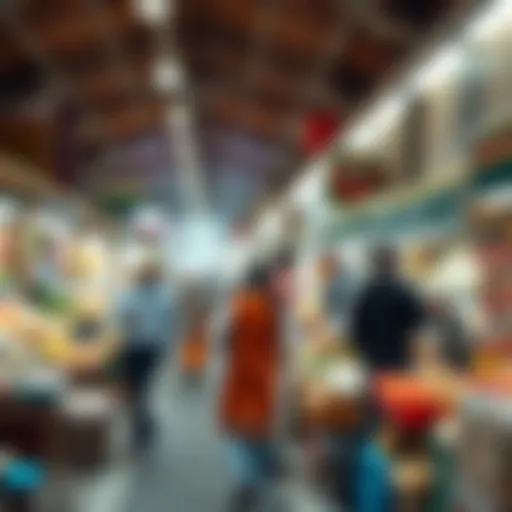 Vibrant Traditions in UAE Markets Traditional market scene showcasing vibrant stalls