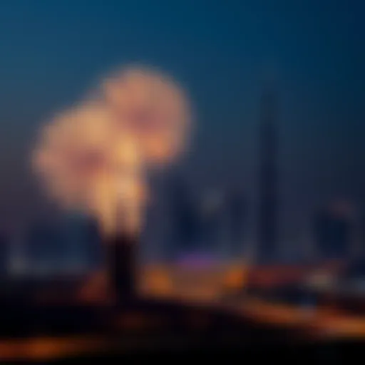 Spectacular fireworks lighting up the Dubai skyline