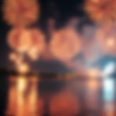 Reflections of Glory: Fireworks and Water A breathtaking view of fireworks reflecting in water