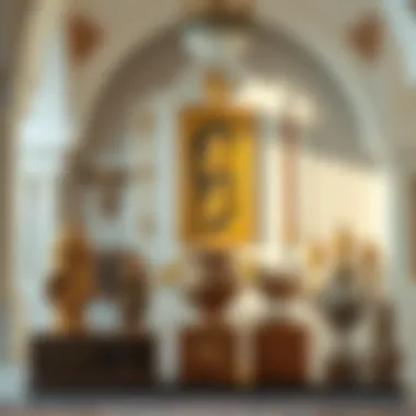 Cultural artifacts displayed within the UAE Palace