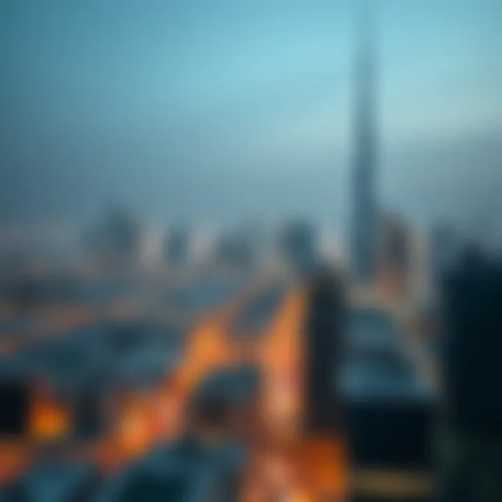 Panoramic skyline view featuring Al Nahda Tower in Dubai
