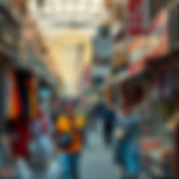 The Bustling Retail Scene of Dubai A bustling retail scene in Dubai